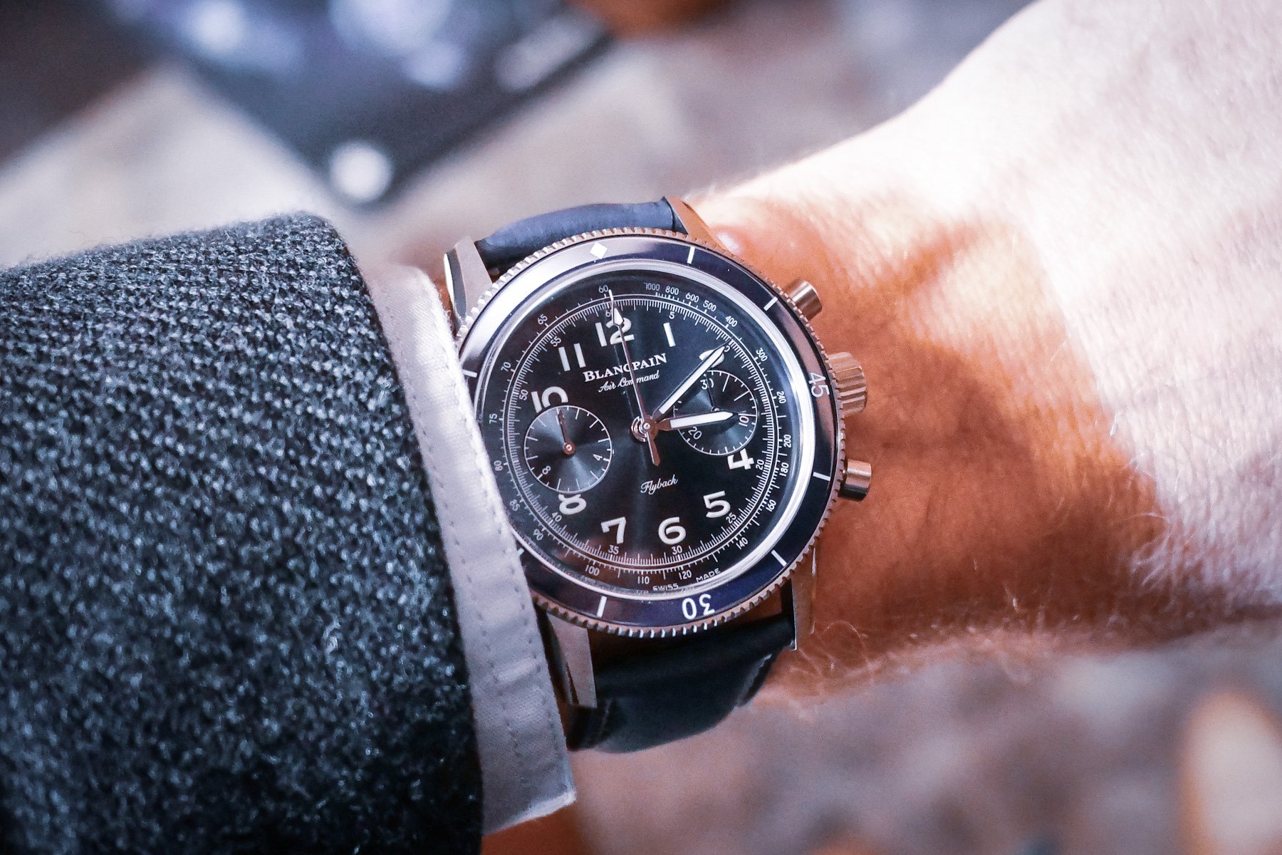 F New The Blancpain Air Command Flyback Chronograph In Titanium