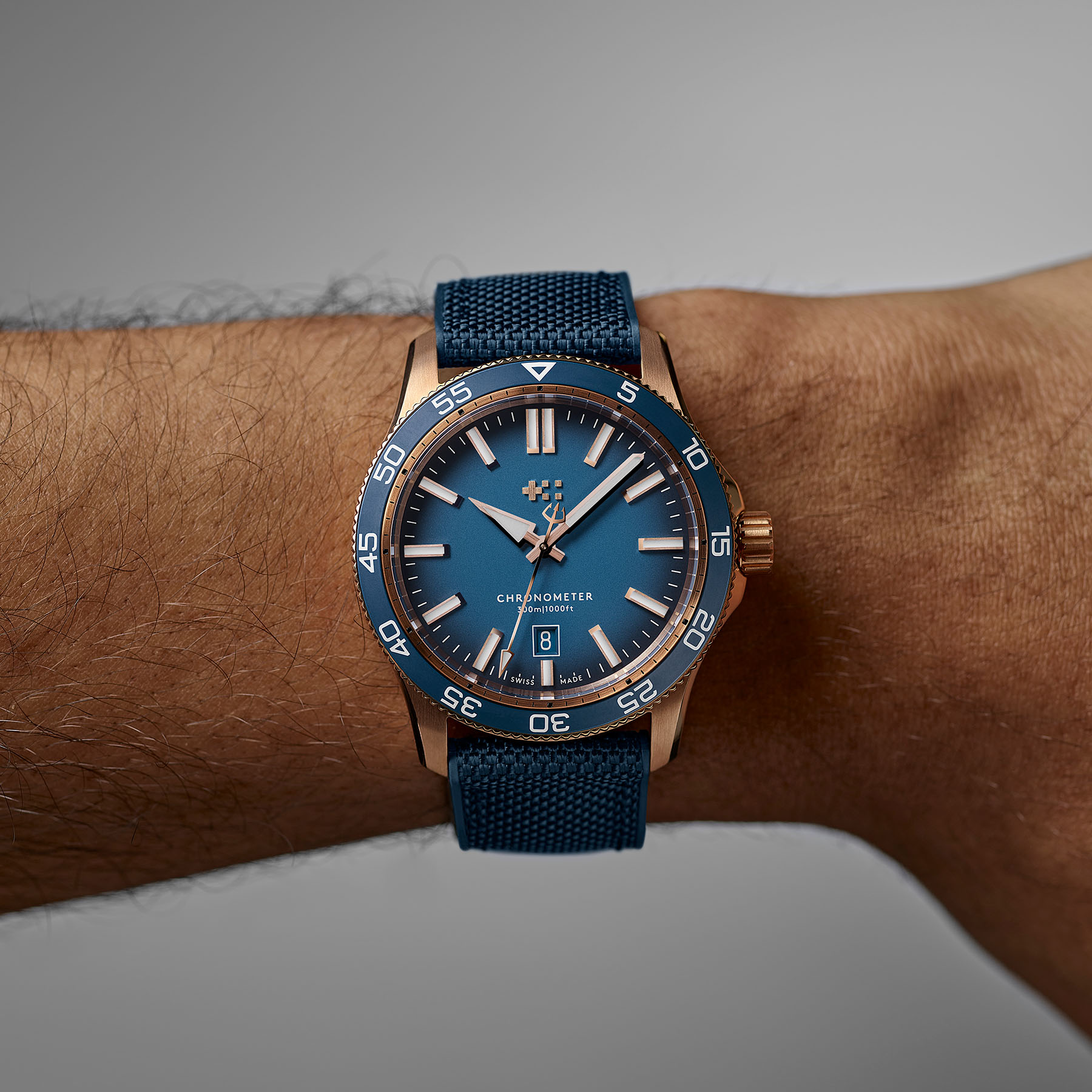 【F】 New: Christopher Ward C60 Pro 300 Bronze Blue Ombré