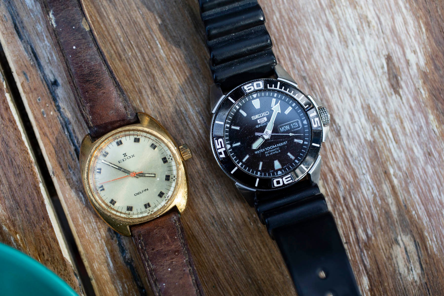 Fratello reader Dan Tubman's grandfather watches, Seiko 5 Sport and Edox Delfin