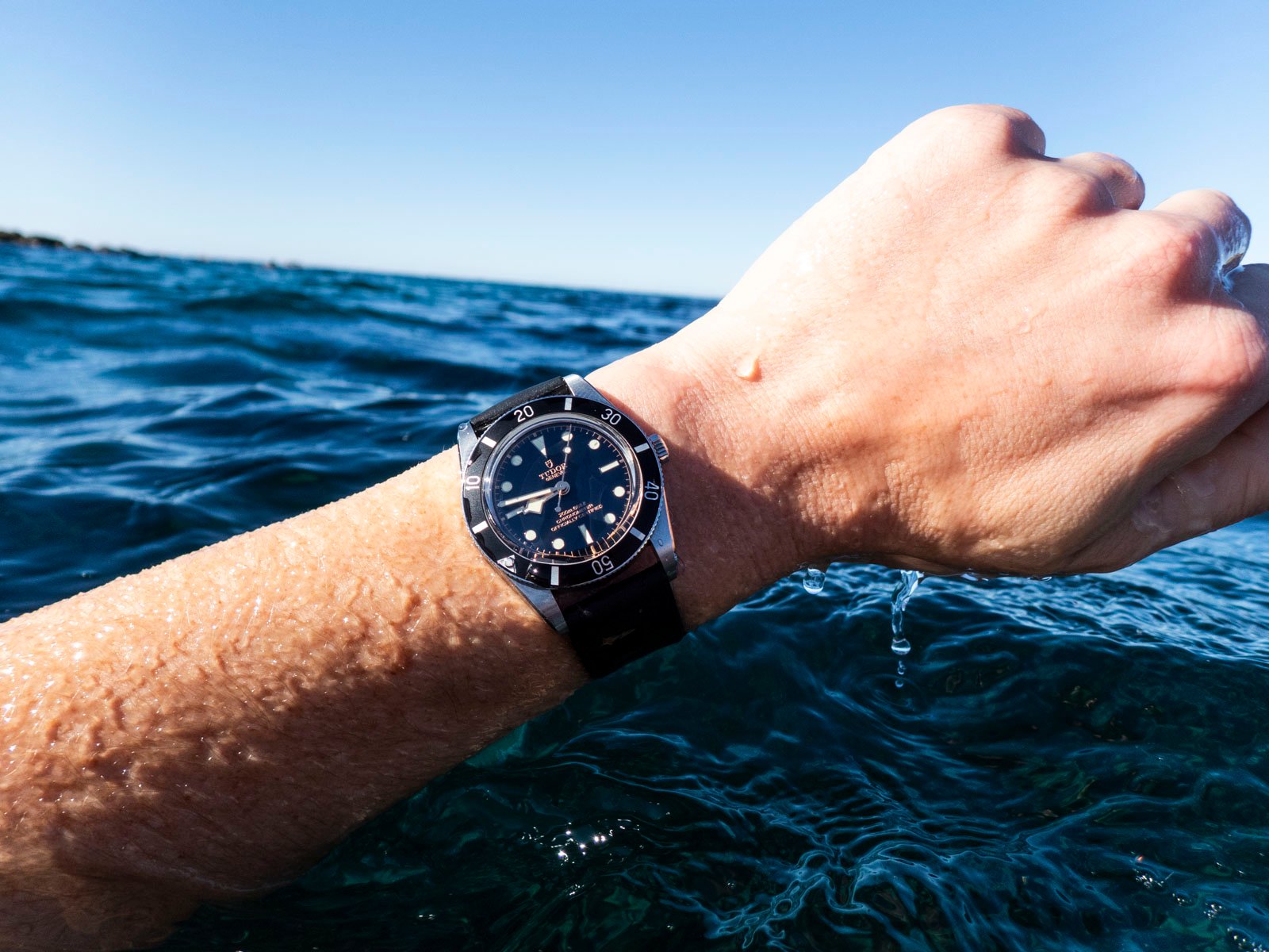 Tudor Black Bay 54 in water banner