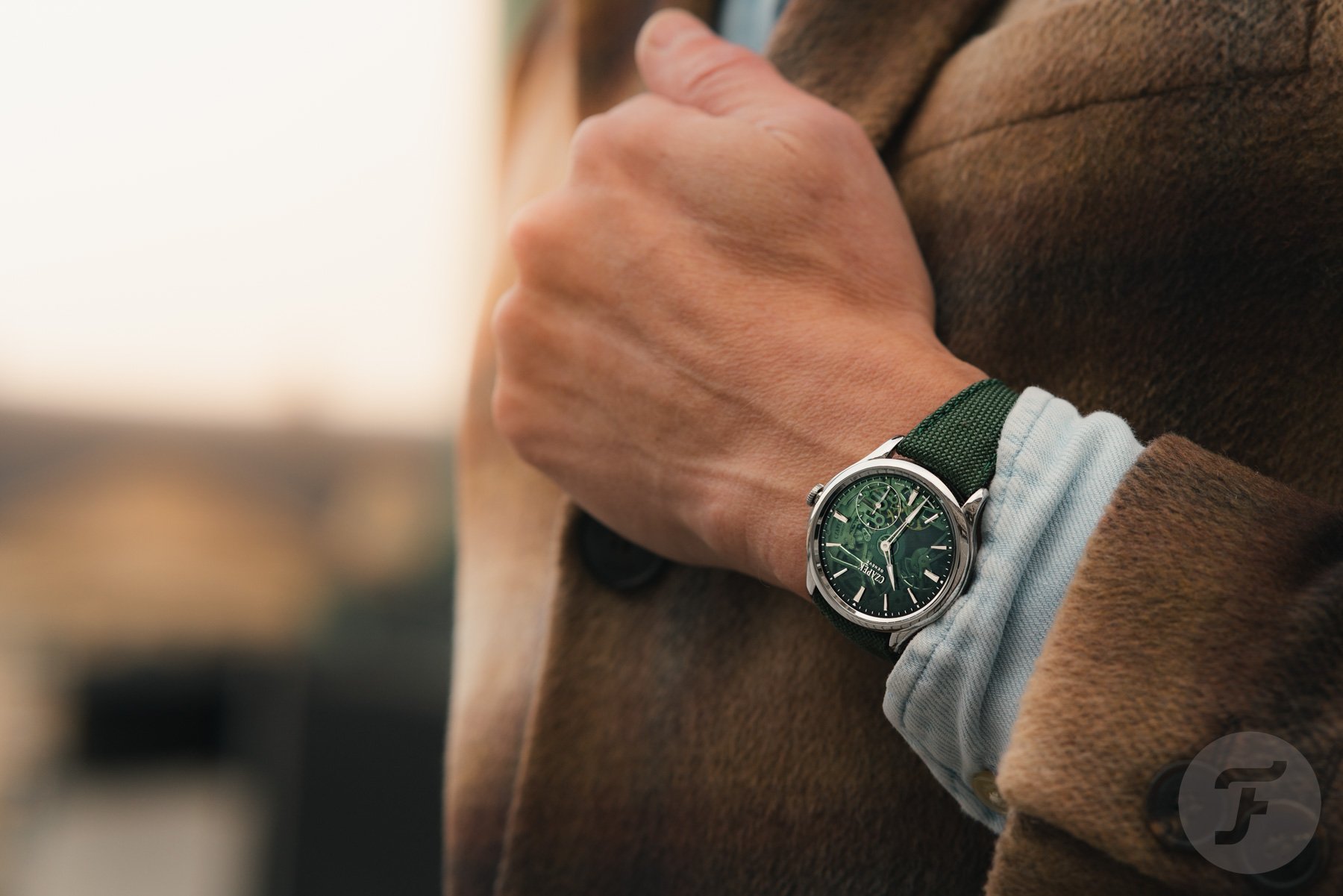 Czapek × Fratello Promenade Transparencies “Viridian Green” wrist shot