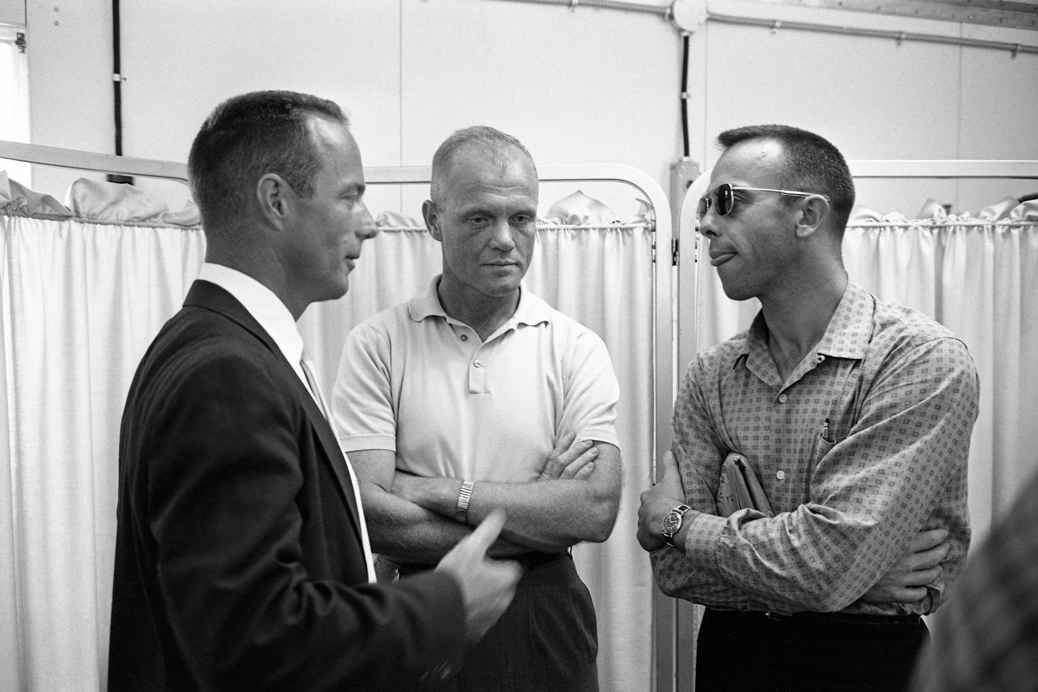 Astronauts Scott Carpenter, John Glenn, and Alan Shepard