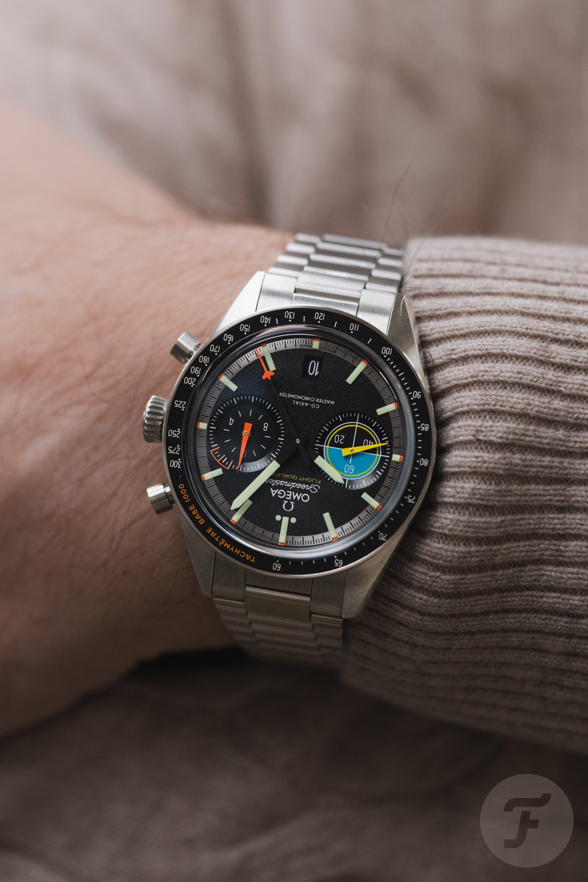 Omega Speedmaster Pilot Flight Qualification on your wrist