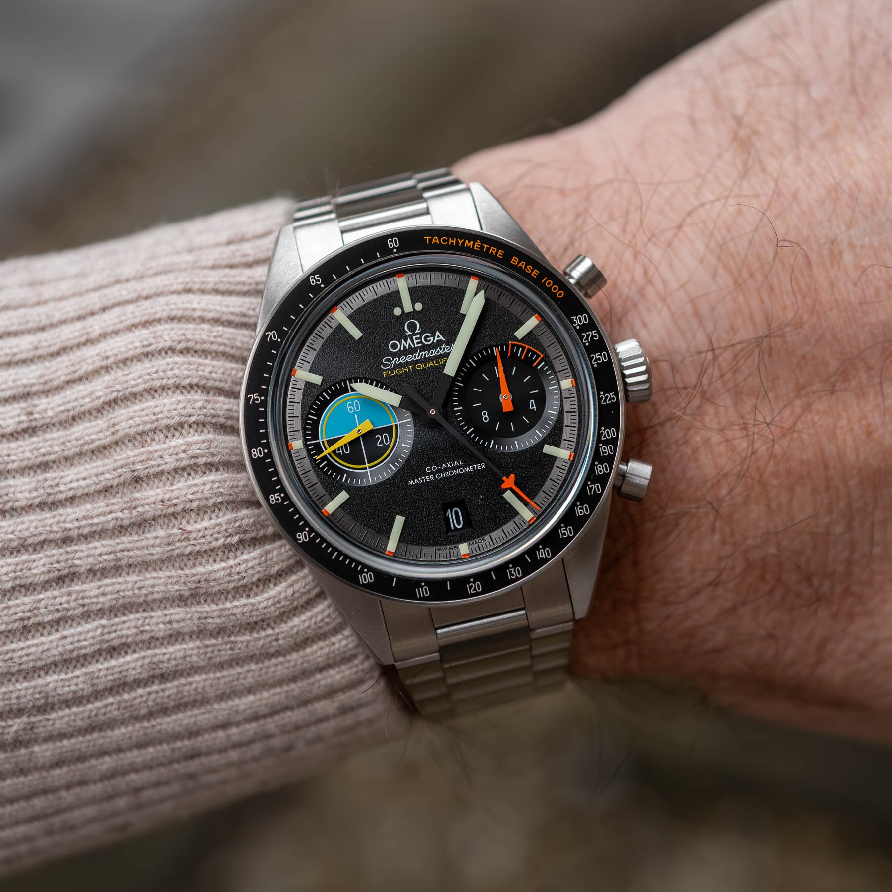 Omega Speedmaster Pilot Flight Certification Wrist Shot