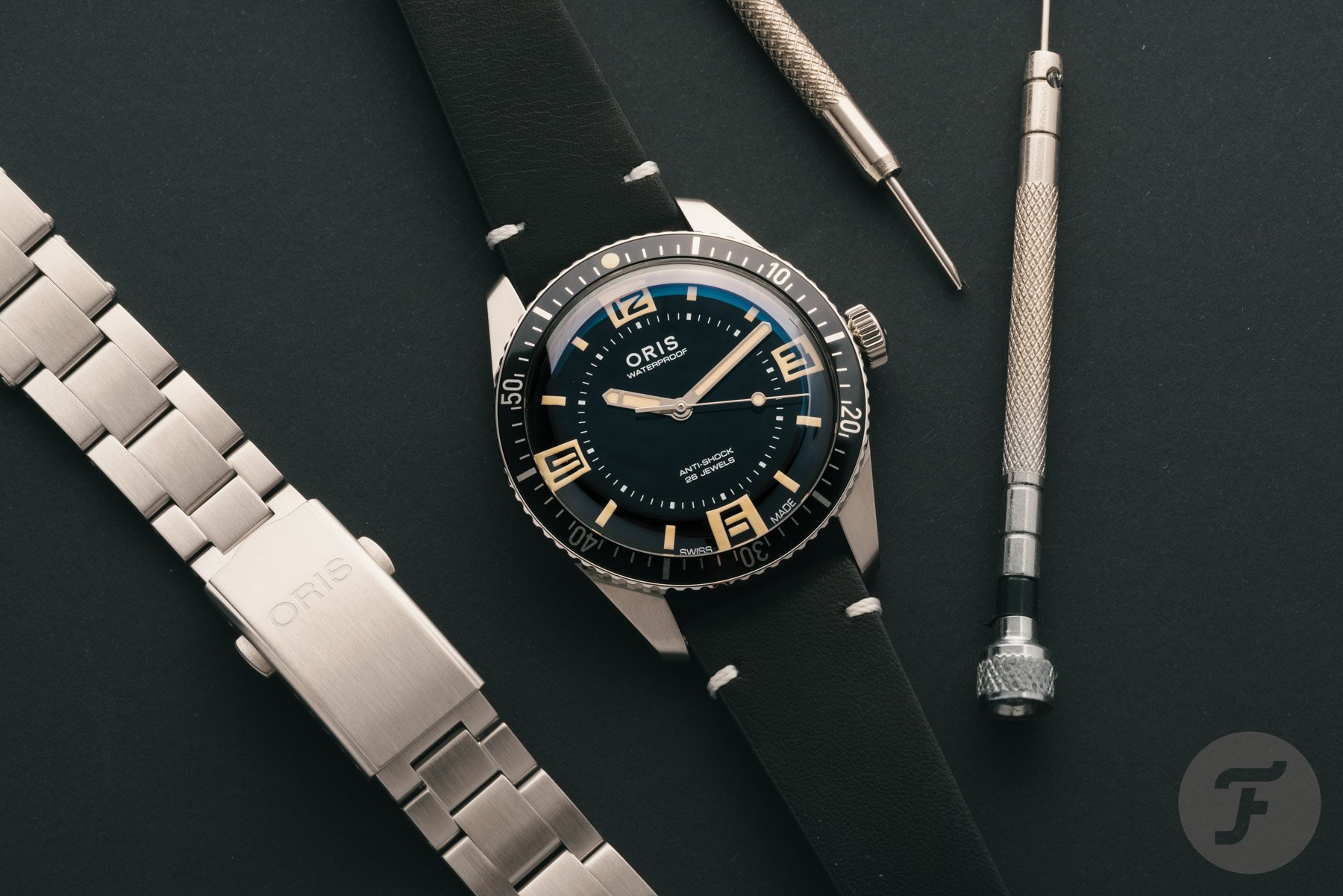 Oris Divers Sixty-Five 60th Anniversary Edition on leather strap, header image