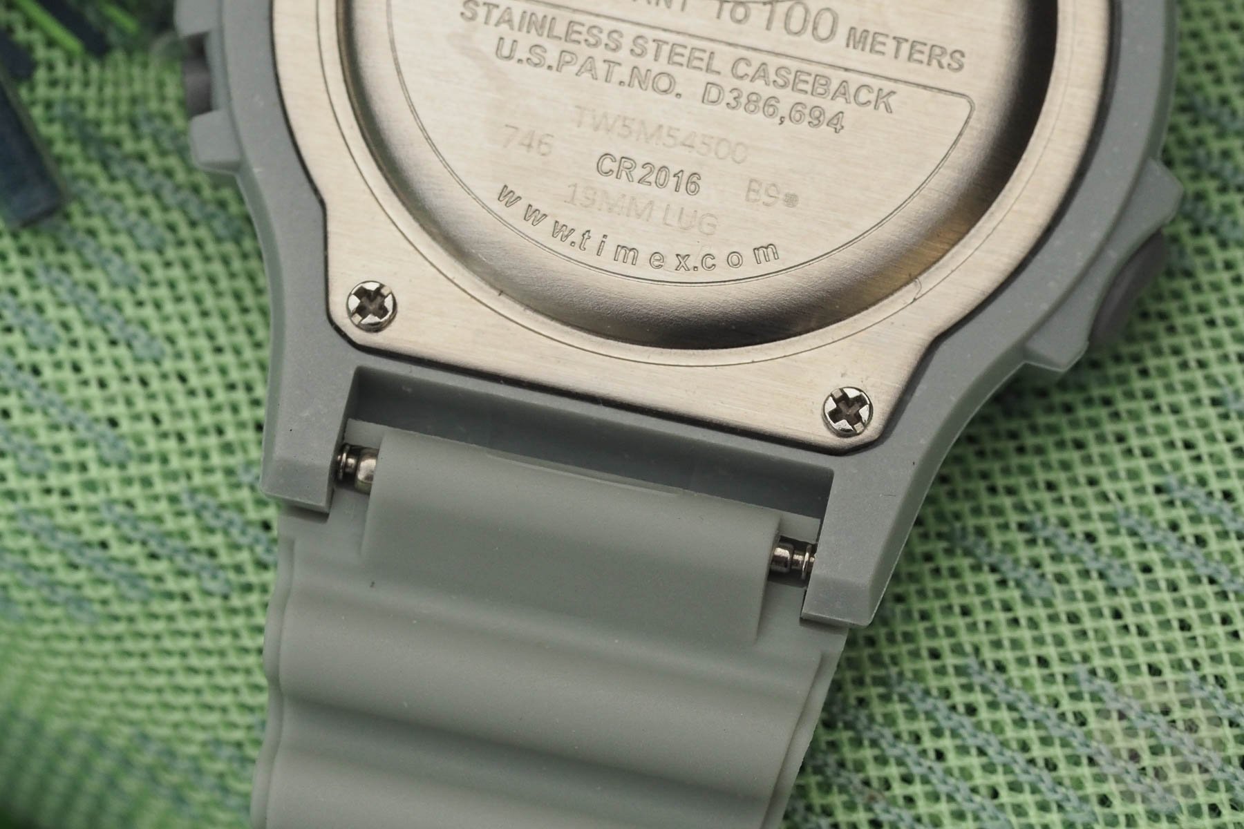 Timex Ironman 8 Wrap Grey Shade Case Back Close-up