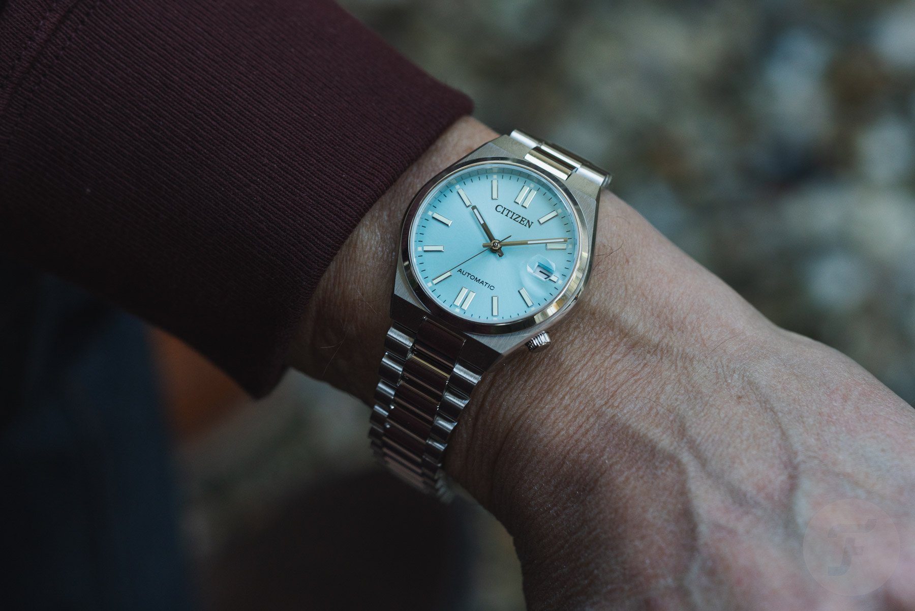 Citizen's Tsuyosa 37mm Ice Blue on the wrist